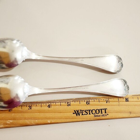 Priscilla 1900 by 1847 Rogers Bros Silverplate Serving Spoons 8.25" set of 2 - Picture 10 of 10